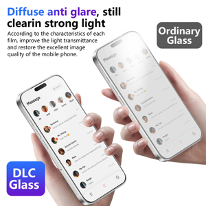 Aurey Chống-Bụi Chống-Tĩnh 3D Phim Thủy Tinh Matte Độ Cứng Cao Kim Cương Giống Như Carbon Di Động Bảo Vệ Bìa Đối Với <span class=keywords><strong>iPhone</strong></span> 17 Pro - Product Image 5