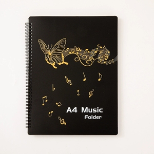 Wholesale Custom Printed <b>A4</b> Coil Elegant Gold Butterfly‑Note Pattern Sheet Music <b>Folder</b> For Music School - Product Image 1