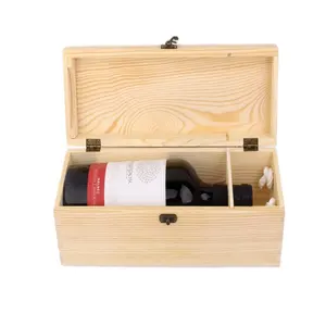 Cassa della cassa del trasportatore del contenitore di vino di legno della bottiglia singola migliori casse di legno della decorazione del regalo per vino
