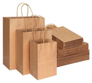 Factory Supplier High-End Brown Paper <b>Bag</b> <b>Craft</b> Paper Coated for Take Out Pizza Milk Sugar Cakes Pet Food Supermarket Use - Product Image 1