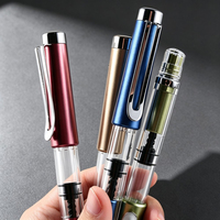 Stylo plume en plastique multicolore à piston rotatif absorbant l'encre avec pointe EF en métal, idéal pour l'usage quotidien des étudiants ou comme cadeau
