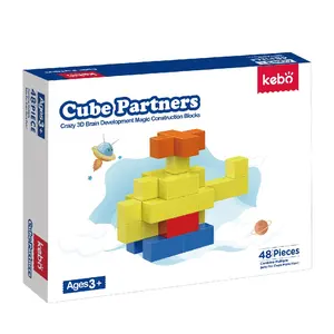 Kebo cubos magnéticos, brinquedos de construção, inovadores, blocos de construção para crianças, autismo, brinquedos, cubo mágico, 48 peças