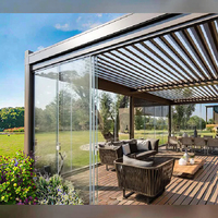 SINGOEntièrement automatique persiennes toit étanche Pergola aluminium aluminium MDF rétractable Flips moderne extérieur quatre saisons configuration
