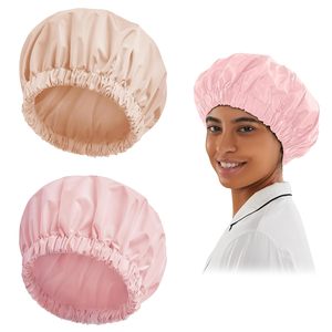 Gran oferta, gorro <span class=keywords><strong>de</strong></span> ducha <span class=keywords><strong>de</strong></span> <span class=keywords><strong>baño</strong></span> extra grande <span class=keywords><strong>de</strong></span> satén sólido, gorro <span class=keywords><strong>de</strong></span> <span class=keywords><strong>baño</strong></span> impermeable <span class=keywords><strong>de</strong></span> una sola capa con logotipo personalizado - Product Image 2