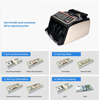 Compteur de billets de haute qualité 2835 TFT, compteur de billets mixtes en euros, compteur de billets multifonction