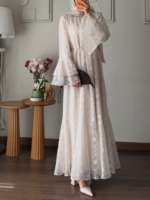 Robe Abaya musulmane longue à double volant et manches cloche Mexizo, vêtements islamiques de luxe pour femmes, Dubaï