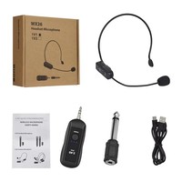 Microphone sans fil avec casque WX26 2.4G 20Hz-20KHz pour guide touristique en extérieur, performance, enseignement en classe, son informatique