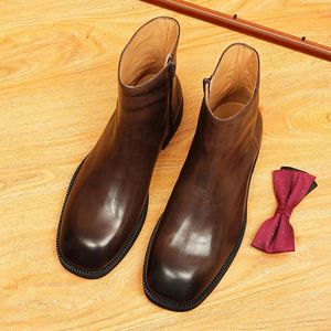 Men's Business Embossed English Brogue Leather Shoes Men's Korean Style Formal <b>Pointed</b>-<b>Toe</b> Handmade Leather Oxford Men's Shoes - Product Image 1