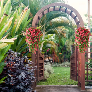 Violetas simuladas, pared de ratán, flores colgantes, sala de estar, Chlorophytum Comosum, flores decorativas, decoración verde - Product Image 5