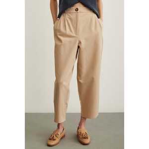 Pantalones Rectos Color Beige Mango de Cintura Alta Antiarrugas para Mujer - Product Image 3