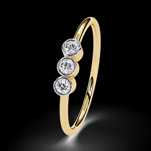 SHREERAJ Anillo de Compromiso de Oro de 14K y 18K con Tres Diamantes Naturales, Corte Brillante, Certificado IGI, Joyería Fina para Mujer - Product Image 5