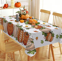 Nappe résistante aux plis imprimée de feuilles d'automne, couverture de table de vacances pour un usage formel ou quotidien
