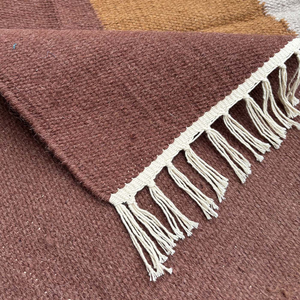 Usine directe fait à la main Jute Dhurrie tapis couleur unie Design moderne anti-bactéries antidérapant utilisation commerciale ensembles de tapis - Product Image 4