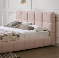 Lit de princesse rose pour enfants GREEN NATURE, peut changer de couleur, taille King/Queen, design moderne, double tissu rembourré, pour chambre à coucher