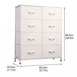Commode moderne à 8 tiroirs en tissu avec structure en acier inoxydable, organisateur de rangement pour chambre à coucher, vente en gros - Product Image 3