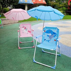 Sedia da Spiaggia per Bambini, Arredo Esterno Portatile Pieghevole con Schienale e Ombrellone, Sgabello per Foto al <span class=keywords><strong>Mare</strong></span> - Product Image 3