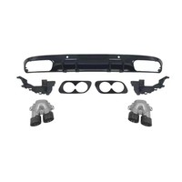 Diffuseur arrière amélioré S63 AMG W205 Bodykit Diffuseur arrière avec tuyau d'échappement Noir Argent