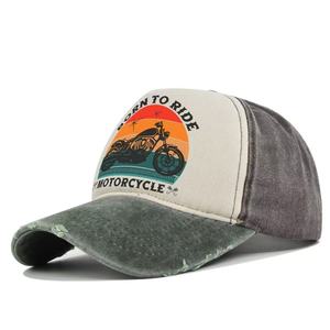 Casquette de baseball rétro imprimée pour homme, style motard, effet vieilli, chapeau de soleil, style camionneur, motifs personnalisables disponibles - Product Image 5