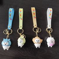 Schattige zelfironische beer sleutelhanger cartoon pop rugzak ornament autosleutel charme kraanmachine cadeau