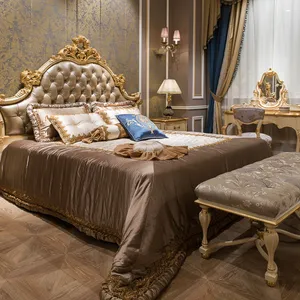 Juego de dormitorio completo estilo antiguo rey tamaño de muebles de dormitorio - Product Image 1