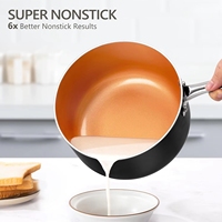 Expérience de cuisine sans effort Poêle à frire 3-4L confortable à revêtement en céramique Couvercle en verre transparent Compatible avec l'induction de gaz