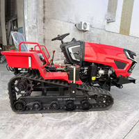 Traktor Pertanian Mini Crawler 50HP Mesin Diesel Penggerak Gigi dengan Trek Karet