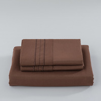 Parure de lit 4 pièces en polyester pour lit Queen Size et King Size – Draps de lit en gros
