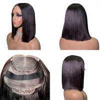 Perruque Bob Exotique Yulin 5x5 Closure Cheveux Malaisiens Bruts SDD Lisses Double Drawn Semi-tissée