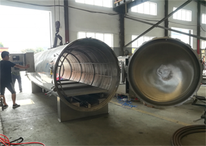 Mới lớn cao mức độ an toàn tự động đôi cửa khử trùng vặn lại đóng hộp Nồi hấp máy ritong 304 khử trùng thực phẩm - Product Image 3