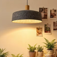 Lustre en feutre acoustique vintage à LED pour la maison et le bureau, éclairage de plafond, CRI 90, abat-jour coloré
