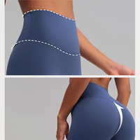 Leggings de fitness respirants extensibles dans quatre directions sans coutures visibles pour femme, effet galbant et rehausseur de fessiers, idéal pour le yoga – Grande Vente