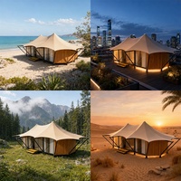 Tentes de glamping haut de gamme BOTEEN, structure en alliage d'aluminium, quatre saisons, deux chambres, salon, tente écologique