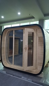 Helius nóng bán mới ngoài trời kích thước lớn gỗ rắn vân sam hơi nước phòng tắm hơi ấm thoải mái Cedar Cube phòng tắm hơi với phòng thay đồ - Product Image 4