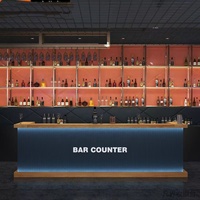 Comptoir de bar en bois massif moderne, durable et écologique pour restaurant, salle de billard industrielle, caisse, réception