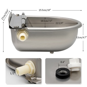 Bol d'<span class=keywords><strong>eau</strong></span> automatique en acier inoxydable pour nouveauté, pour animaux dont animaux de compagnie, pour boire du betail de vache, boules d'abreuvoir avec trou de rangement - Product Image 2