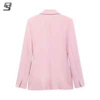 Blazer de costume sur mesure de haute qualité, tissé, antistatique, rose uni, à un bouton, pour femme, pour le bureau