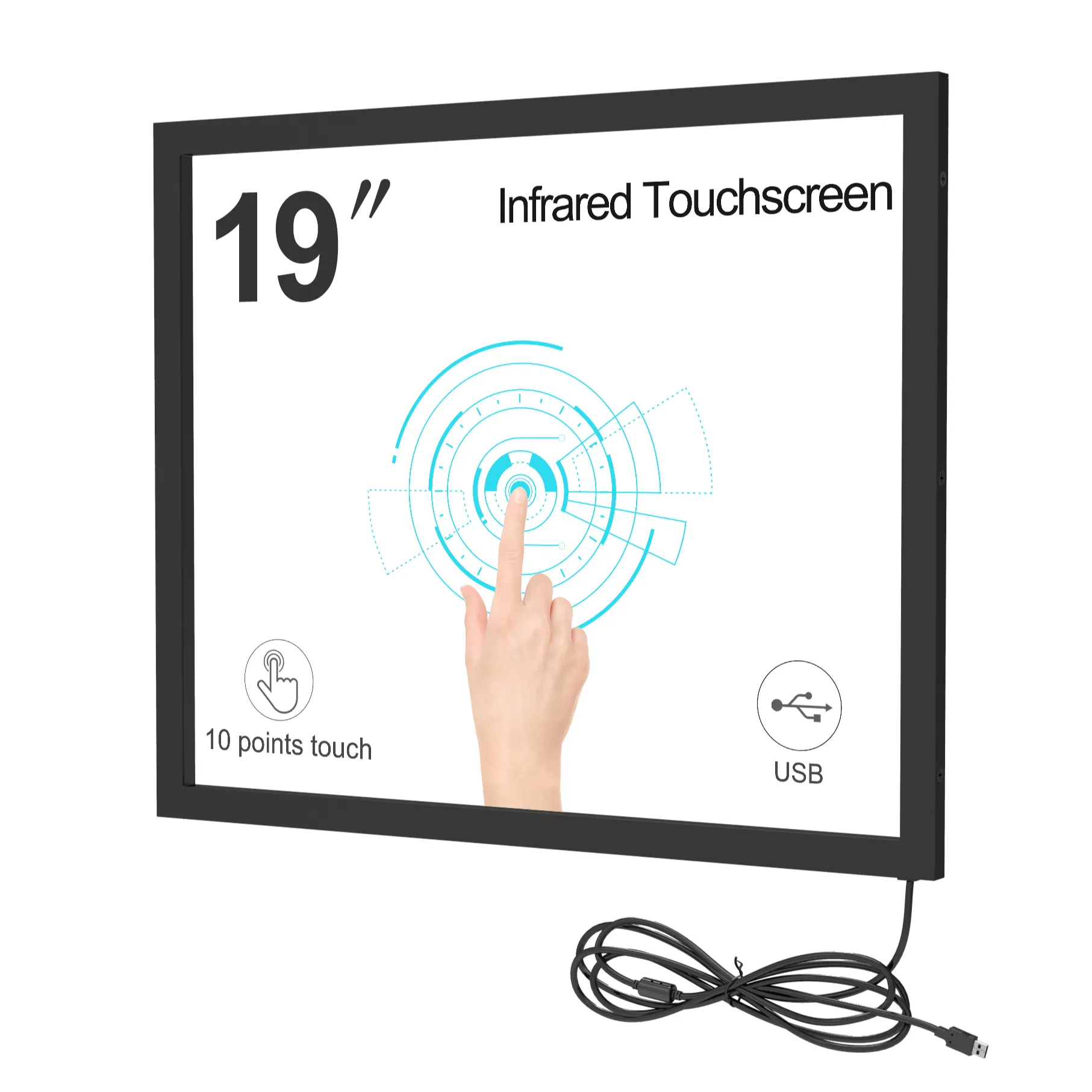 Kit d'écran tactile ir interactif, 19 pouces, pour moniteur LCD, nouveau modèle Offre Spéciale