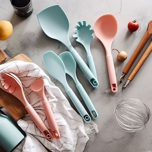 Wholesale Portable Multifunction <b>Silicone</b> Kitchen Utensils Set With Wooden Handle - Product Image 4