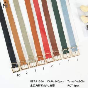 Cintura in PU da 3 cm con fibbia quadrata dorata, stile casual, accessorio di moda per donna e uomo, marca Z - Product Image 3