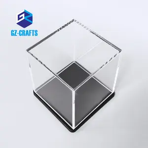 Dongguan Supplier Dust Proof Acrylic Display Case With Black Base