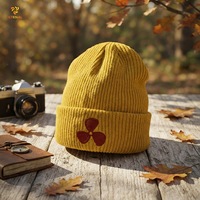 Bonnet unisexe de qualité, tendance, personnalisé, en tricot jacquard réversible, chaud pour l'hiver, 100% acrylique, avec pois et nœuds, style plage