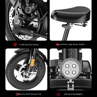 Vélo électrique pliable portable avec amortissement quadruple, batterie au lithium 48V, roues de 14 pouces, compatible OEM
