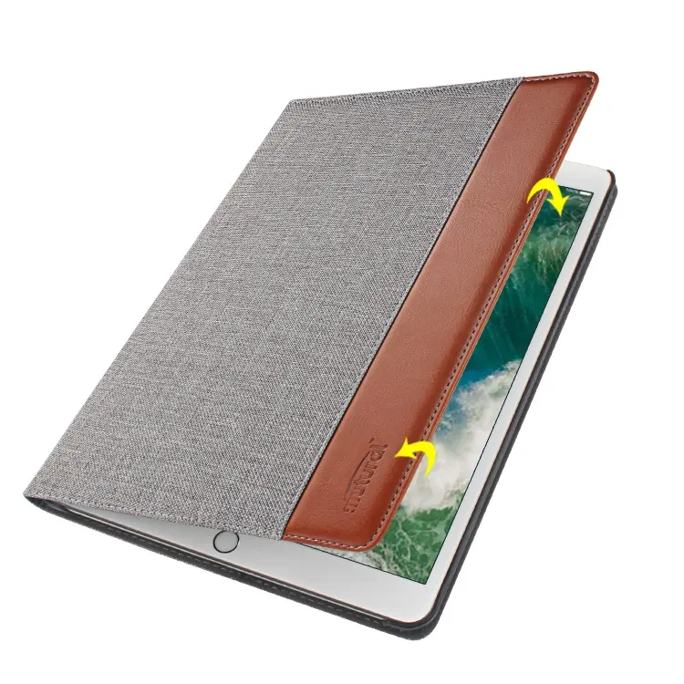 Capa flip de tecido para ipad, capa estilo notebook 2020