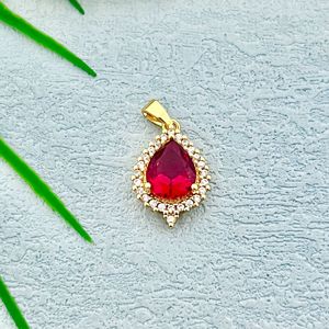 Water Drop <b>Ruby</b> Pendant Teardrop Shape Claw Setting Women's Everyday Wear Fine <b>Necklace</b> 001 - Product Image 2