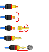 Fiche banane plaquée or 24K Connecteurs de produit de prise audio Haut-parleur Fiche banane audio 2mm