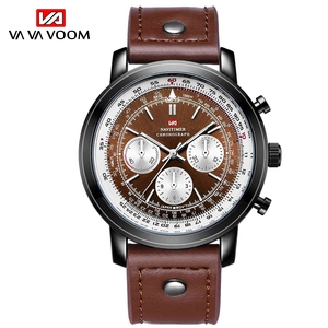 Reloj Cronógrafo Automático para Hombre de 43 mm, Estilo Aviador, Correa de Cuero, Fondo de Caja Transparente, Cristal de Zafiro Luminoso - Product Image 2
