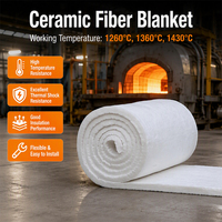 Couverture en fibre céramique réfractaire, épaisseur 6-50 mm, haute qualité 1260 1400, matériaux d'isolation en laine céramique pour fours industriels