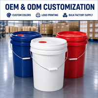 Ember Plastik PP 20L Merek Boqun Grosir Pabrik, Dapat Didaur Ulang, Food Grade, Kedap Udara, Untuk Mencampur Cat, Dilengkapi Segel dan Pegangan, Logo Dapat Disesuaikan