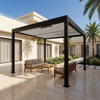 Pergola à lames orientables en alliage d'aluminium extrudé, pliable, avec lames électriques, couleur personnalisable, imperméable, pavillon anodisé
