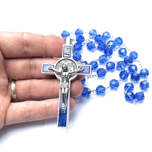 Chapelet avec la bénédiction apostolique du pape Léon XIV, grosses perles, collier catholique - Product Image 1